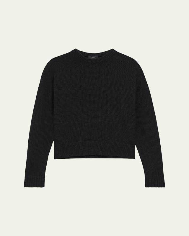 Cashmere Cropped Crewneck Sweater